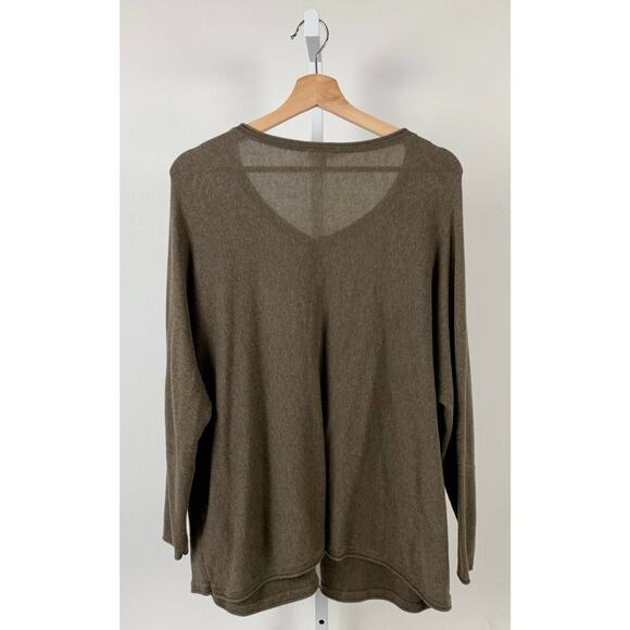 J. JILL Pure Jill XS Oversized Boxy Cardigan Sweater Dolman Sleeve Cotton Brown - Picture 2 of 7